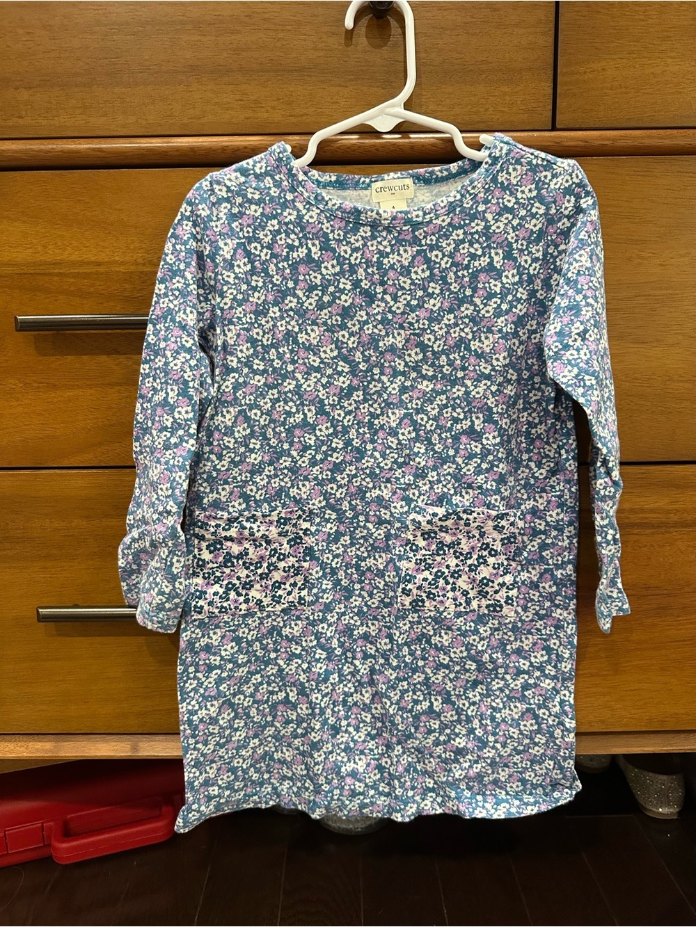Crewcuts Blue Floral Pocket Sweatshirt Dress
